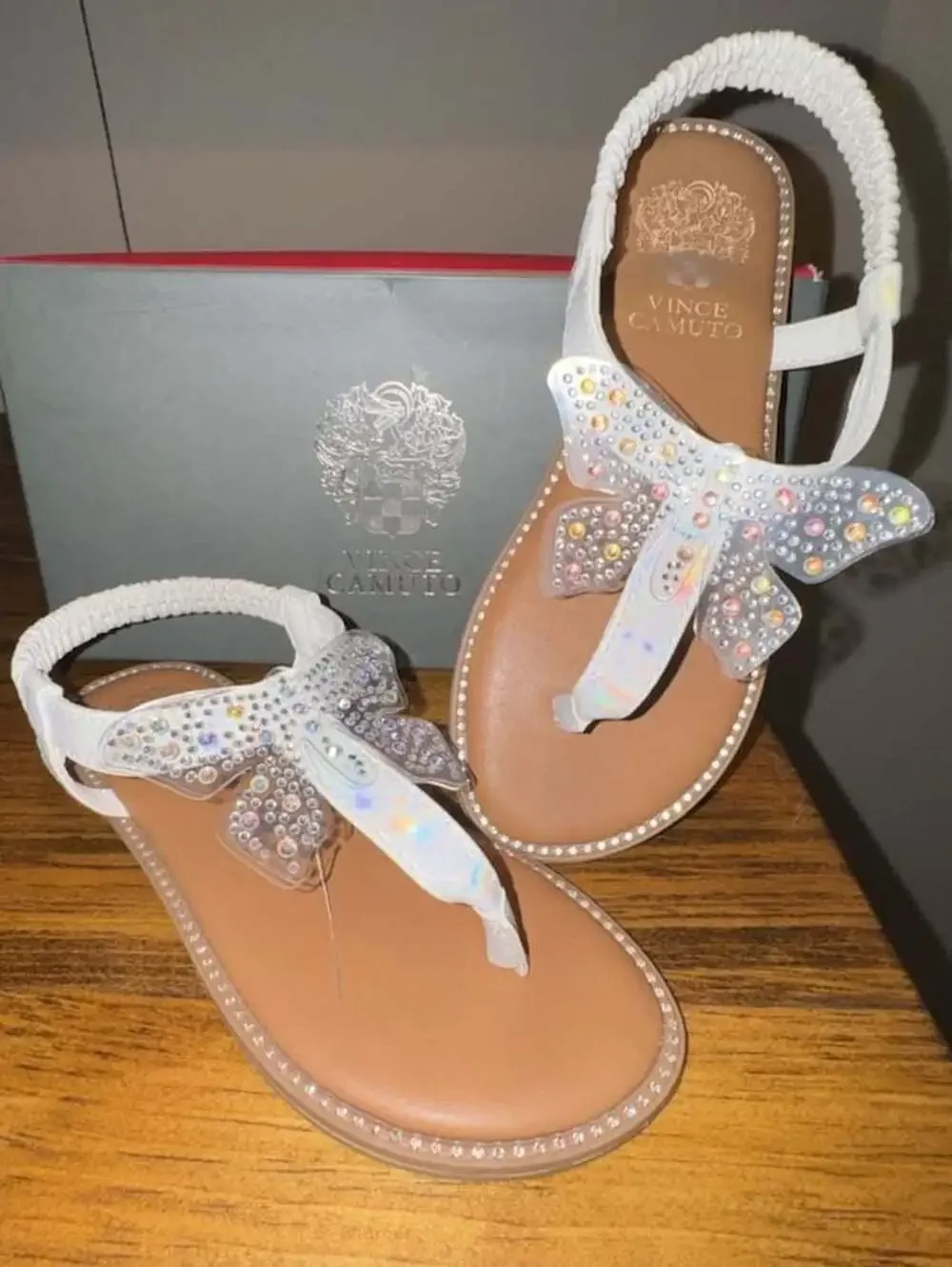 Vince Camuto Little & Big Kid Kimana Rhinestone Butterfly Sandals White